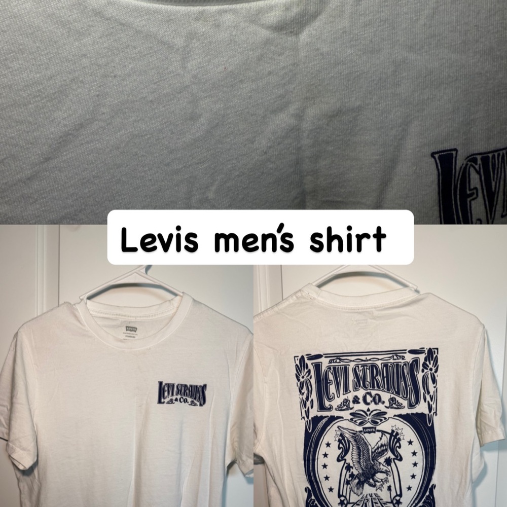 Levi's White and Blue Graphic Tee